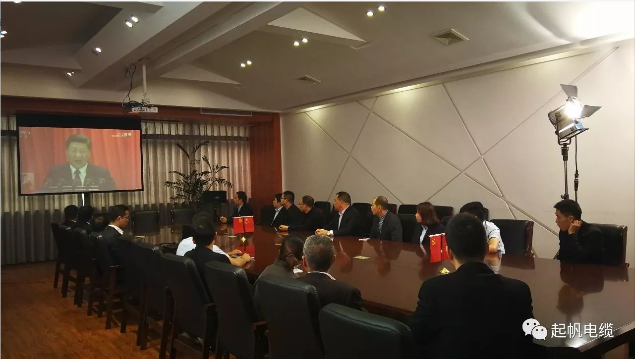 上海九游体育股东和党员一起观看党的十九大开幕式
